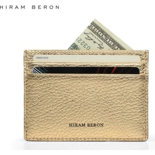 Hiram Beron Custom Customized Wallet for Men Gift for Him Luxury Brand Card Case Personalized Italian Leather Dropship