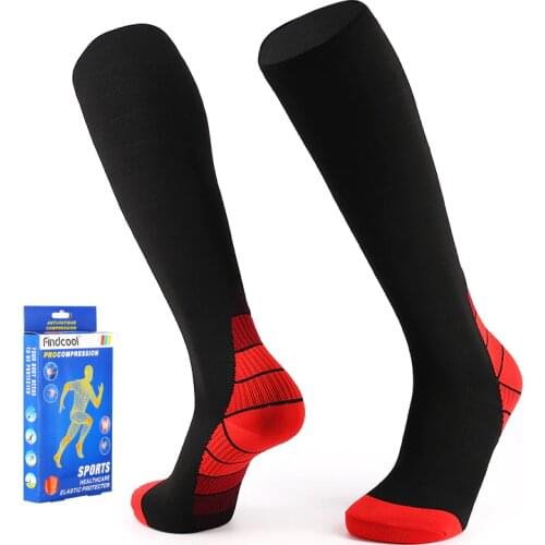 YISHENG Compression Long Socks for Anti-fatigue Long Leg Socks Elastic Strong Nylon Stretch Socks for Men Women
