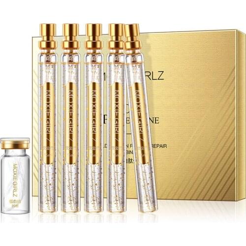 Gold Protein Peptide Essence Set Collagen Line+24k Gold Essence Liquid Hydrating Moisturizing Anti Aging Wrinkle Skin Face Serum