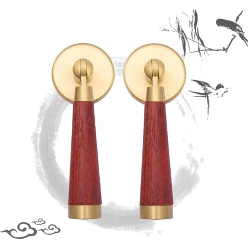 New Chinese brass high-grade mahogany handle handle drawer door writing desk desk shoe cabinet modern simple single hole