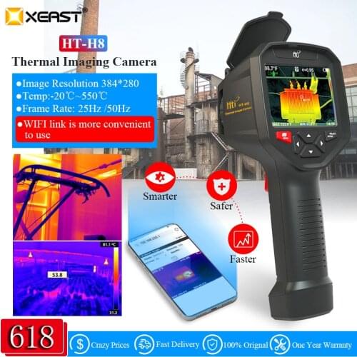 2020 New product launch HT-H8 high pixel infrared thermal imager (384*288) 3.5 color screen built-in WIFI