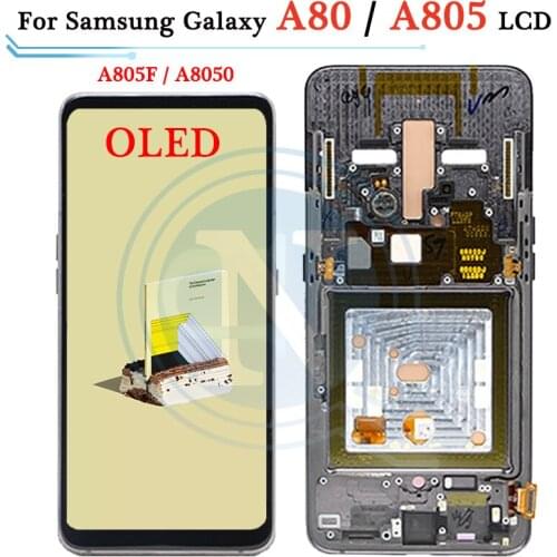 OLED LCD For Samsung Galaxy A80 LCD Display Touch Screen Panel Digitizer Replacement For Samsung A80 A805 A805F LCD SM-A8050
