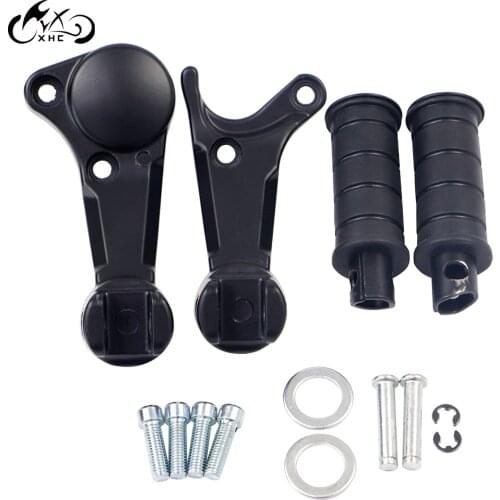 Pair Matte Black Motorcycle Rear Passenger Footpeg Mount Bracket Kit For Victory Octane 2017