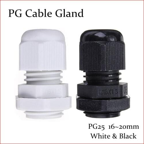 PG25 Cable Gland IP68 Waterproof Connector Diameter 16-20mm Nylon Plastic Wire Glands