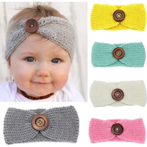 New Baby Knit Crochet Top Knot Elastic Turban Headband Baby Girls Head wrap Hair Bands Ears Warmer Baby Headband Accessories