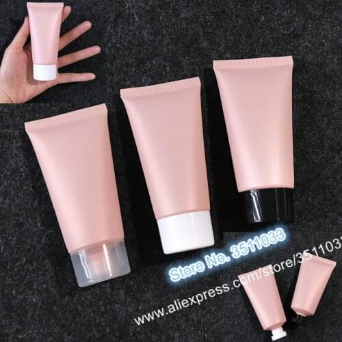 50g Empty Frosted Pink Hose Soft Tube Squeeze Packing Container Lotion Cream 50ml Matte Pink Cometic Soft Tube Screw Flip Cap