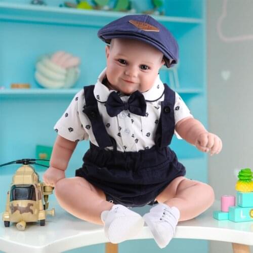 24inch/60cm Nurturing Doll Birthday Party Decoration Soft Body Doll Interactive Caucasian Soft Realistic Dolls Looking Lifelike