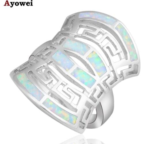 Huge Style pendientes products White Fire Opal Fashion Jewelry 925 Stamped Silver Rings for women USA #6#7#8#9#10 OR739A