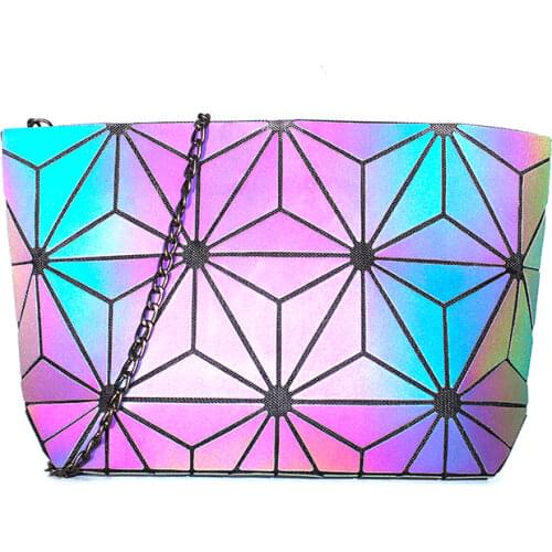 Messenger Bag Womens Chain Bag Fashion Luminous Geometric Sling Bag Sac Femme Shoulder Strap Female