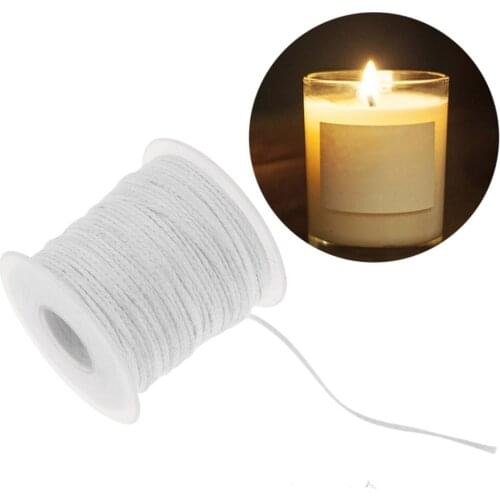 61m Smokeless Environmental Wax Core Spool of Cotton Braid Candle Oil Lamps Wick White Home Supplies