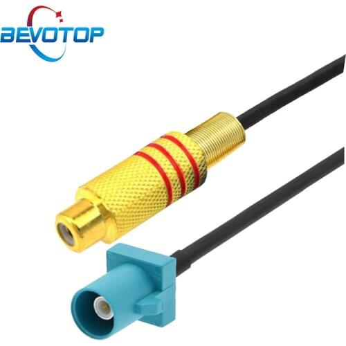 Universal Fakra Z Male to RCA Male Plug Video Camera Connection AV-IN Cable Adapter for Car Rear View Backup Parking Camera Cord