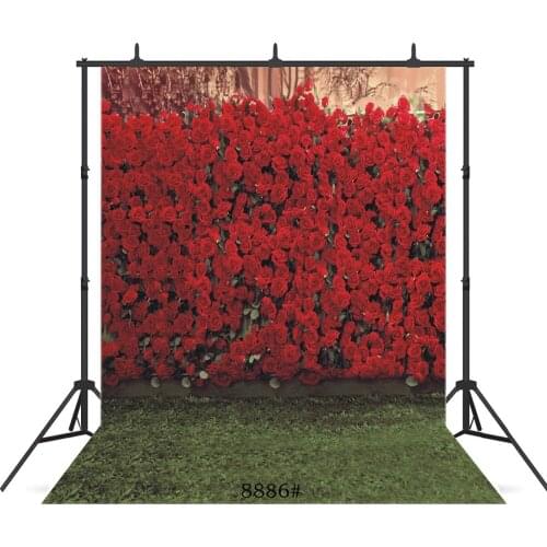 Red Rose Grass Vinyl Photographic Background For Wedding Children Baby New Born Portrait Backdrop Studio Shoot Photocall