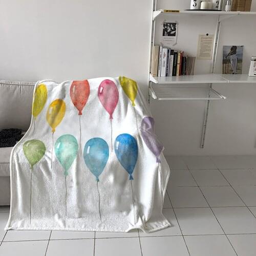 Balloon Rope Oil Painting Throw Blanket Picnic Travel Blanket Portable Soft Bedspread Microfiber Flannel Blankets for Beds