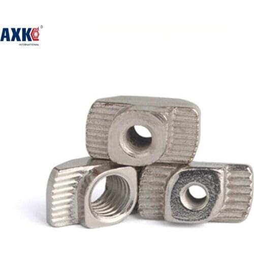 Rivet Nut 2021 Axk 50pcs M4 M5 M6 M8 T Nut Hammer Head Fasten Connector Nickel Plated For 30 Series Aluminum Profile Groove 8