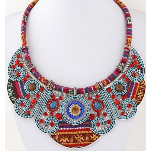 Bohemian style simple gem collar temperament short necklace