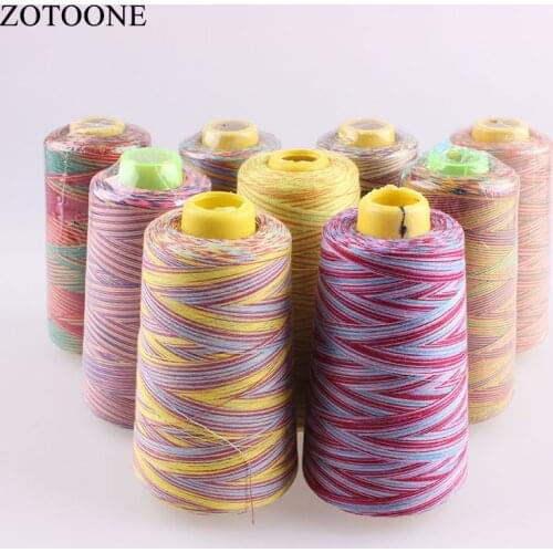 ZOTOONE 3000Y 40S/2 Spool 100% Polyester Sewing Threads Colorful Embroidery Line Thread for Jeans Sewing Thighs Machine Yarn E