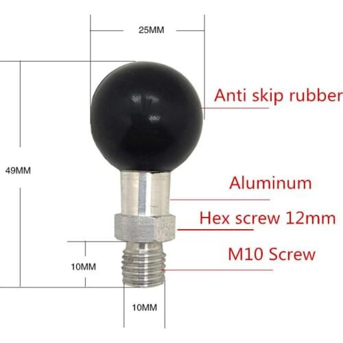1 Inch Ball Base M10 Male Thread Mount Ballhead Screw Adapter Holder for Motorcycle ATV Cell Phone for RAM Mount