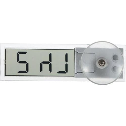 1pcs Light Weight Durable Transparent Car Electronic Clock LCD Display Digital with Sucker Newest LCD Watch Clock