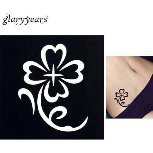 1pc Temporary Airbrush Henna Stencil for Women Body Art Painting Waterproof Four Leaf Clover Flower Tattoo Stencil Tool 2019 G73