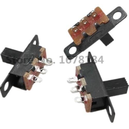 100PCS SS12F15 toggle switch 1P2T SPDT 3PIN SS-12F15 slide switches handle 4mm