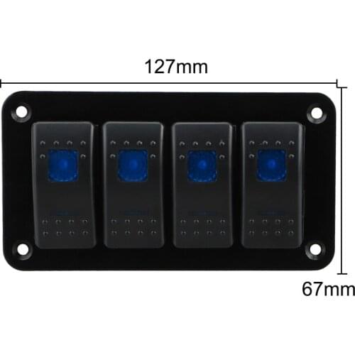 4 Gang Dual Car LED Marine Boat Rocker Switch Panel 12V 24V For Truck Boat Auto Switch Panel Lighter Socket Circuit Breaker 2021