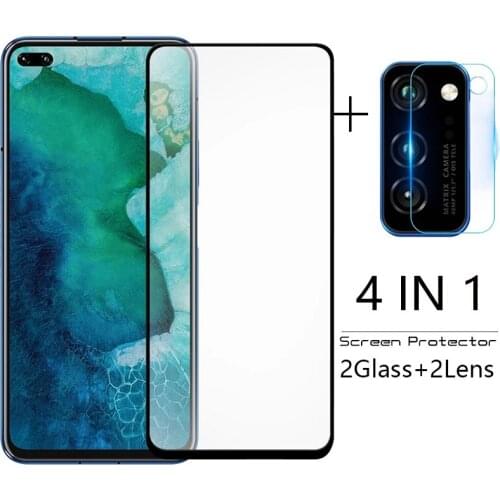 4-in-1 Camera + Tempered Glass For Huawei honor View 30 Pro Screen Protector Glass On honor view 30 protective Glass
