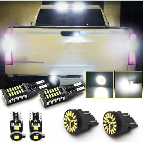 6pcs Canbus lamp For Chevrolet Silverado 1500 2500 3500 2005-2014 LED License Cargo high mount light backup reverse lights Kit