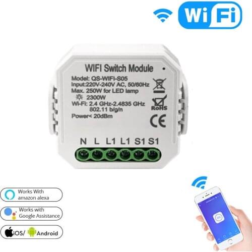 8/1PCS Tuya Wifi Smart Switch DIY Breaker Module APP Remote Control With Metering Electric Quantity Works With Google Home Alexa