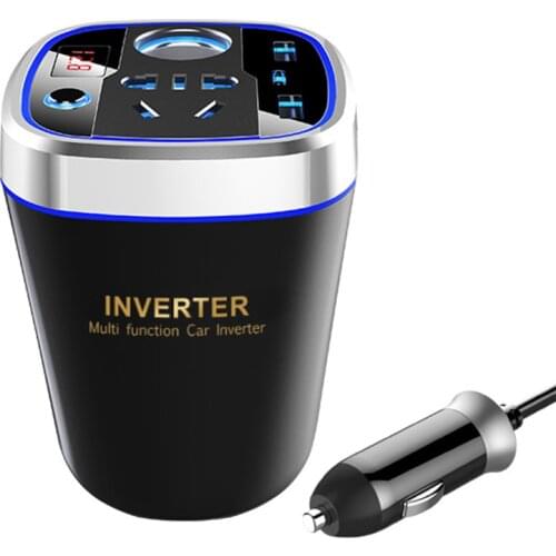 150W DC 12V to AC 220V Car converter Power Inverter Voltage Display Auto Power Inversor With USB Charger QC3.0 Type-C 12V Socket