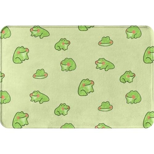 Cottagecore Rural Aesthetic Bedroom Mat Happy Little Frogs Doormat Kitchen Carpet Entrance Door Rug Home Decor