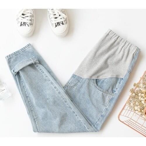 Maternity Jeans Denim Jeans Maternity Pants For Pregnant Women Clothes Loose Casual Straight Jeans Pregnancy Trousers 2021 New
