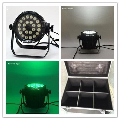 Flightcase) 6lot wedding aluminum led par 64 outdoor wash stage par led rgbw 24x10w