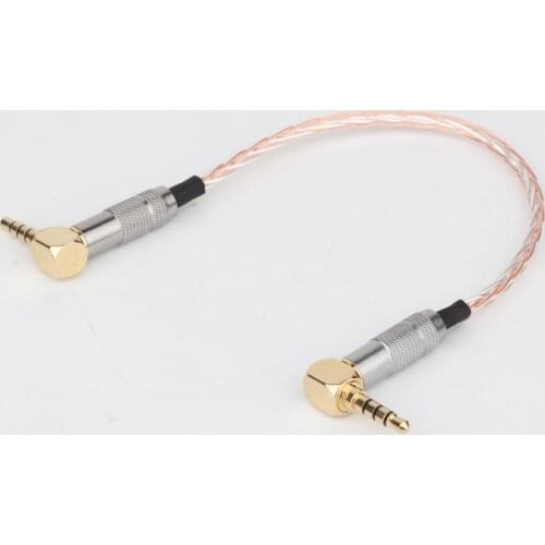 3.5MM To 3.5MM AUX Cable 8core OCC copper silver Male to Male audio car upgrade Headphone Cellular phone 15cm