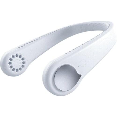 Mini Fan Neck Double Fans Micro-USB Rechargeable Wearable Portable Bladeless Fan 3 Speed Adjustable for Home Office