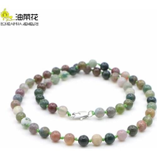 Fashion Charm Natural Stone Color Indian Agates Jaspers Necklace 8 Styles Jewelry Women Girls Wedding Christmas Gifts Wholesale