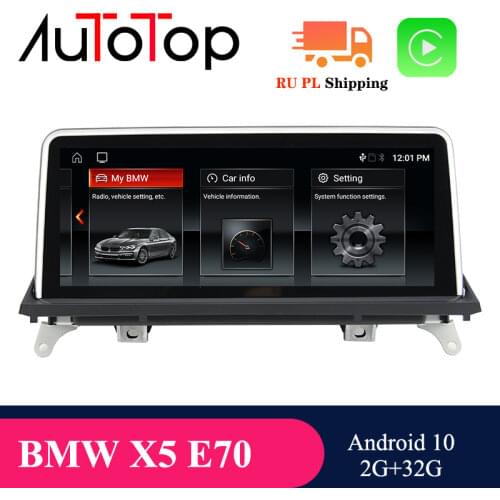 AUTOTOP 1din 10.25'' IPS screen Android 10.0 Car Multimedia Player for BMW X5 E70/X6 E71 (2007-2013) CCC/CIC system Navigation