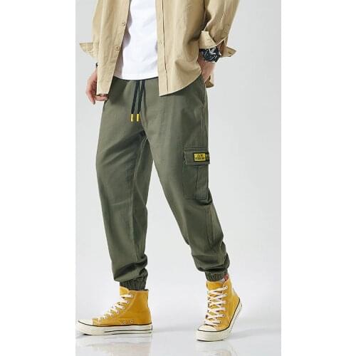 Mens Casual Pants Men 2021 Spring New Army Green Plus Size Joggers Solid Trousers Street Wear Sports Pants Trousers For Men
