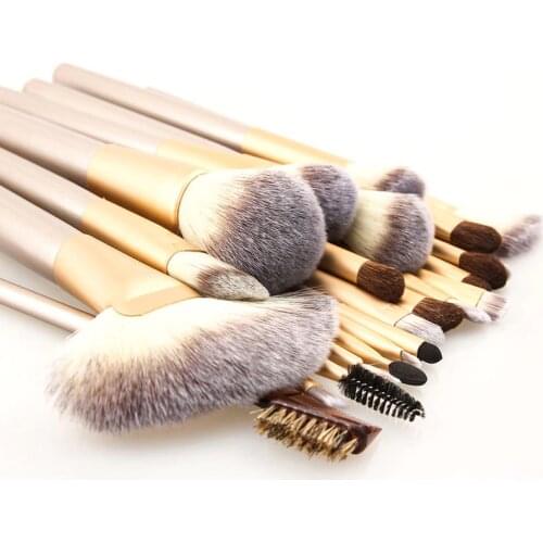 Professional Makeup Brush Kits With bag Cosmetic Fan Shape Foundation Powder Blush Eyeshadow Brush Beauty Make Up Tools