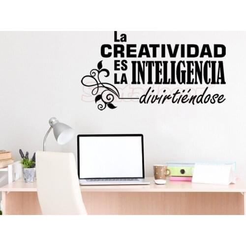 Sticker-citation La-creatividad-es-la-inteligencia Vinyl Wall Decor Wall Art Decal Living Room Home Decor Poster House Wallpaper
