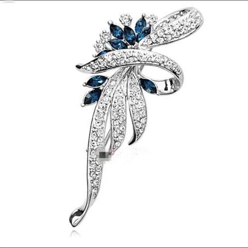 2019 New Blue rhinestone brooch chest color crystal jewelry accessories jewelry badge pin female