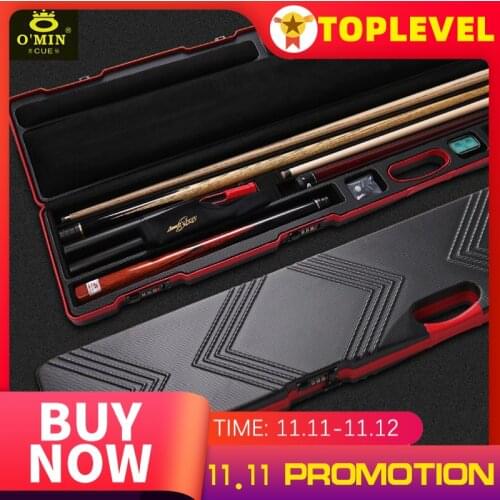New Arrival O'MIN Billiard Stick Cue Case Chinese Black Eight 3/4 Rod Box and Straight Rod Box Snooker Cipher Box Case 2019