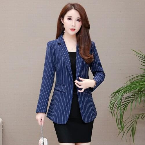 New Striped suit women blazer 2021 spring autumn suits female slim fashion ladies coat outerwear