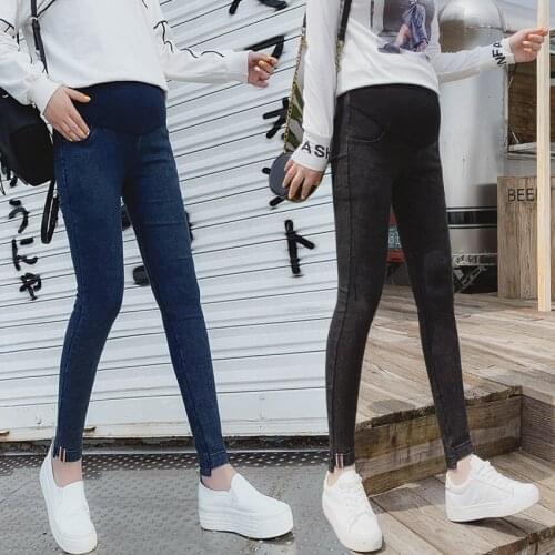 Autumn and winter new pregnant women high-elastic frying flower feet pants Korean fashion pregnancy stomach lift pants