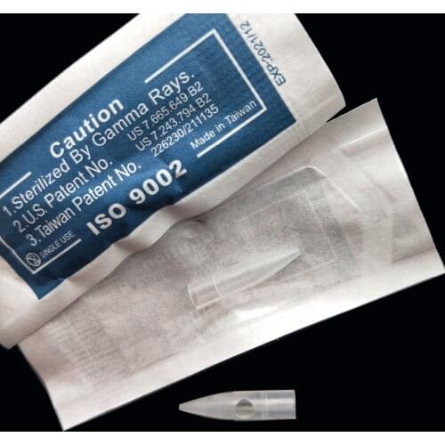 50pcs/lot Plastic Tattoo Needle Tips 1R Needle Caps For Permanent Makeup Dragon/Mosaic/Merlin Tattoo Machine