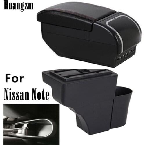 Armrest For Nissan Note 2016-2018 9 USB Charging Double layer heighten central Store content Storage box 2017