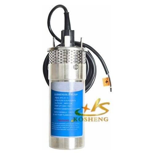 DC 12V/24V Stainless Steel Solar Power Water Pump Diaphragm Vertical Submersible Outdoor Garden Fountain Deep Well Aquarium