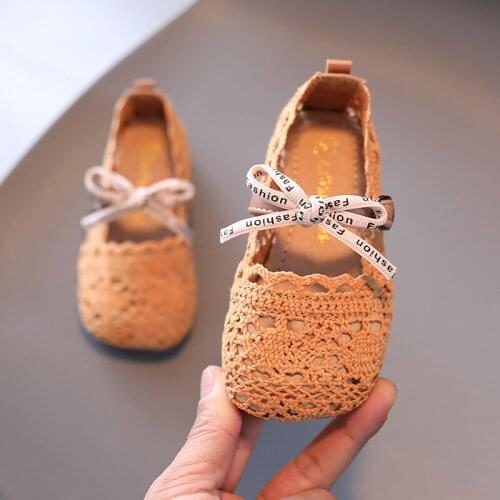 Toddler Girls Sandals 2021 Cut-Outs Breathable Ballet Dancing Wear Casual Soft Sole Non-Slip Hook Loop Fashion Kids Shoes Baby