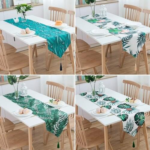 Nordic Green Plants Table Flag Modern Simple Table Cloth Tea Table TV Cabinet Table Runner
