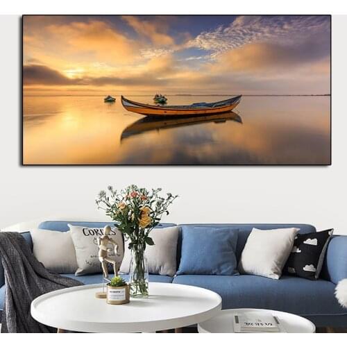 Modern Ship Seascape Cuadros Poster Painting Landscape Picture Wall Art Cuadros for Living Room Home Decor Posters and Prints