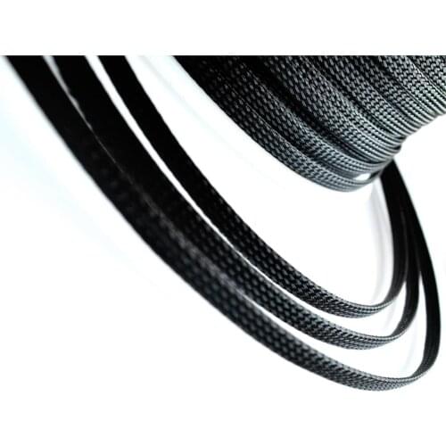 8mm Dia General Wire Protection Black PET Nylon Braided Cable Sleeve